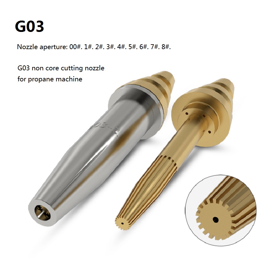 Buse de coupe isobarique pour Machine à gaz G03 GK3 Oxy Propane, Type fendu, Machine à découper à flamme, avec et sans noyau en acier