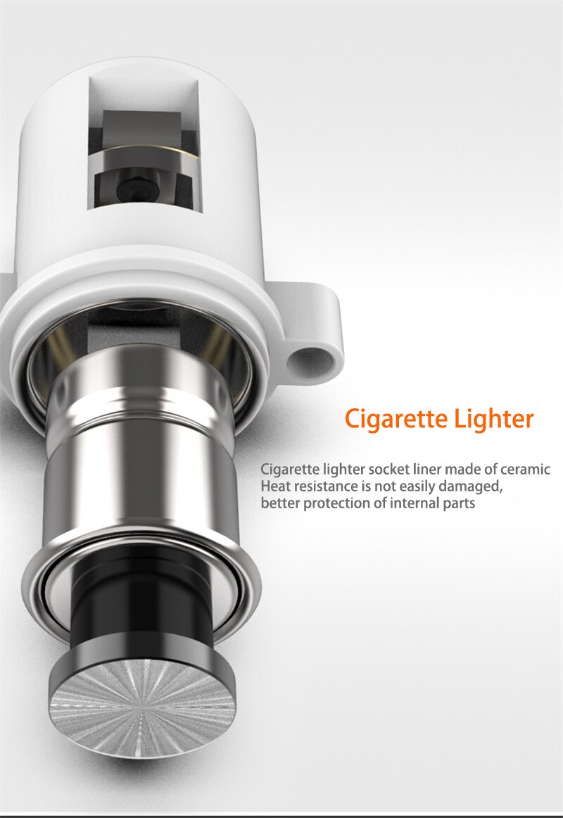 QC 3.0 Quick Charge 5V 3.0A/1.5A Dual USB Motorcycle Cigarette Lighter USB Charger with Voltmeter Time Display with On/Off Swith