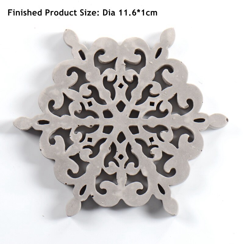 Silicone Tray Mold Christmas Snowflake Coaster Mold Concrete Holder Molds Home Cup Drink Mug Tea Coffee Pad: SH0270