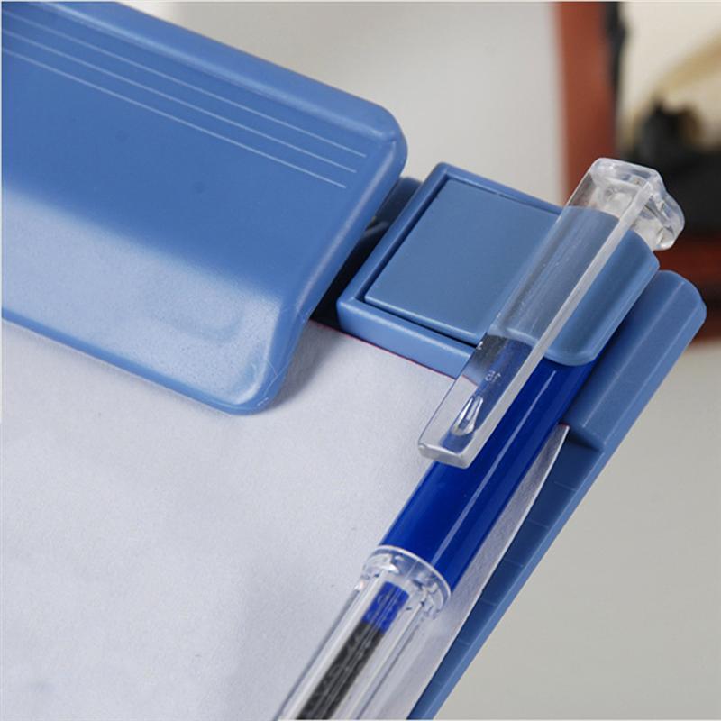 Plastic A5 Clipboard File Folder Profile Clip Hardboard Paper Holder Writing Folders for School Office Supplies (Sky-blue)
