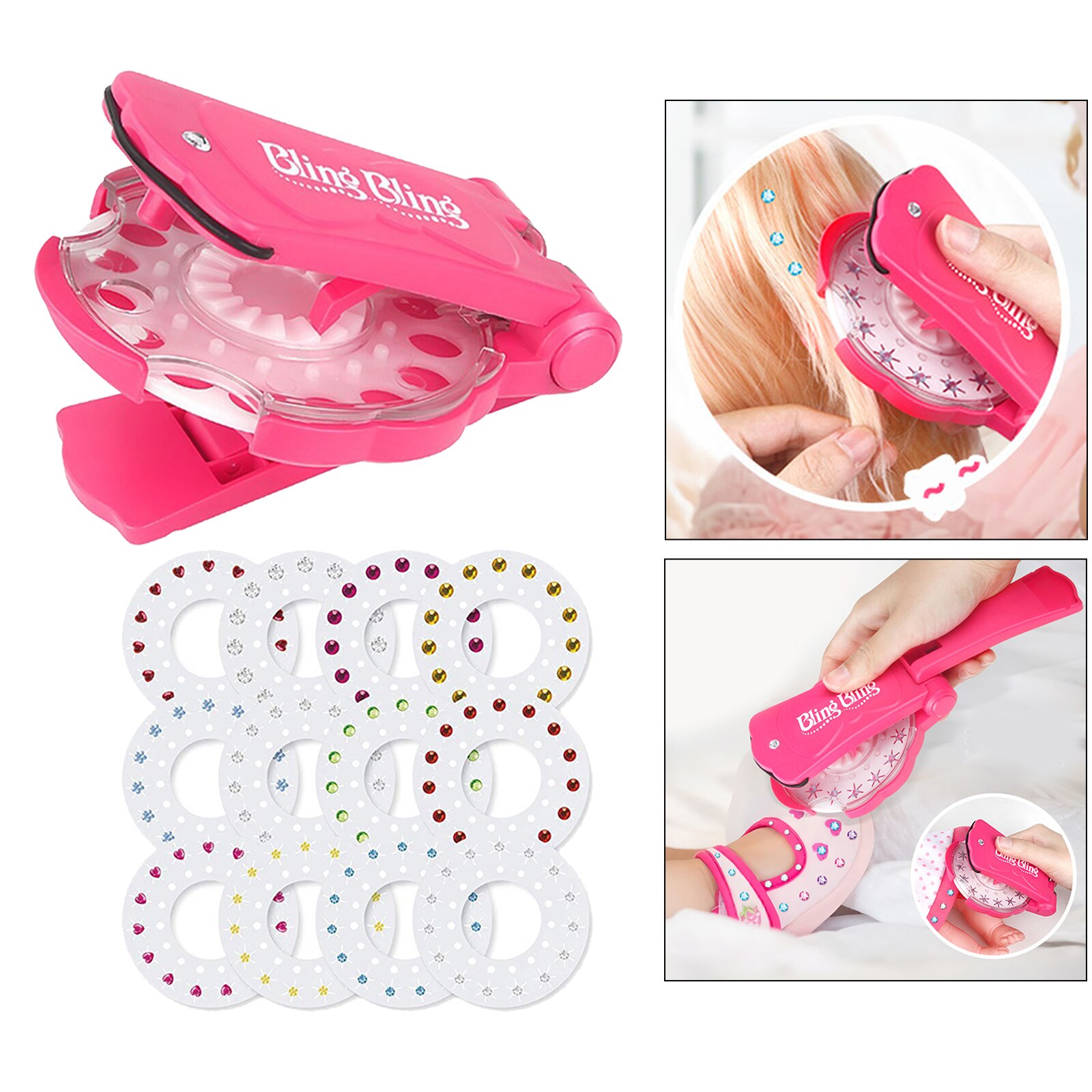 Modne Bling diamentowe włosy blask zszywacz zestaw cyrkoni torba ubrania kapelusz buty koszula spódnice ornament