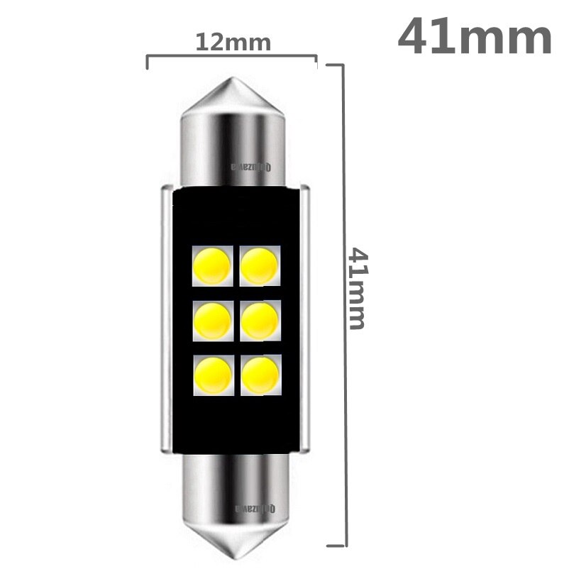 4Pcs Festoen 31Mm 36Mm 39Mm 41Mm Led Lampen C5W C10W Super Heldere Led Canbus Geen fout Auto Interieur Doom Lamp Auto Leeslampjes: 41mm