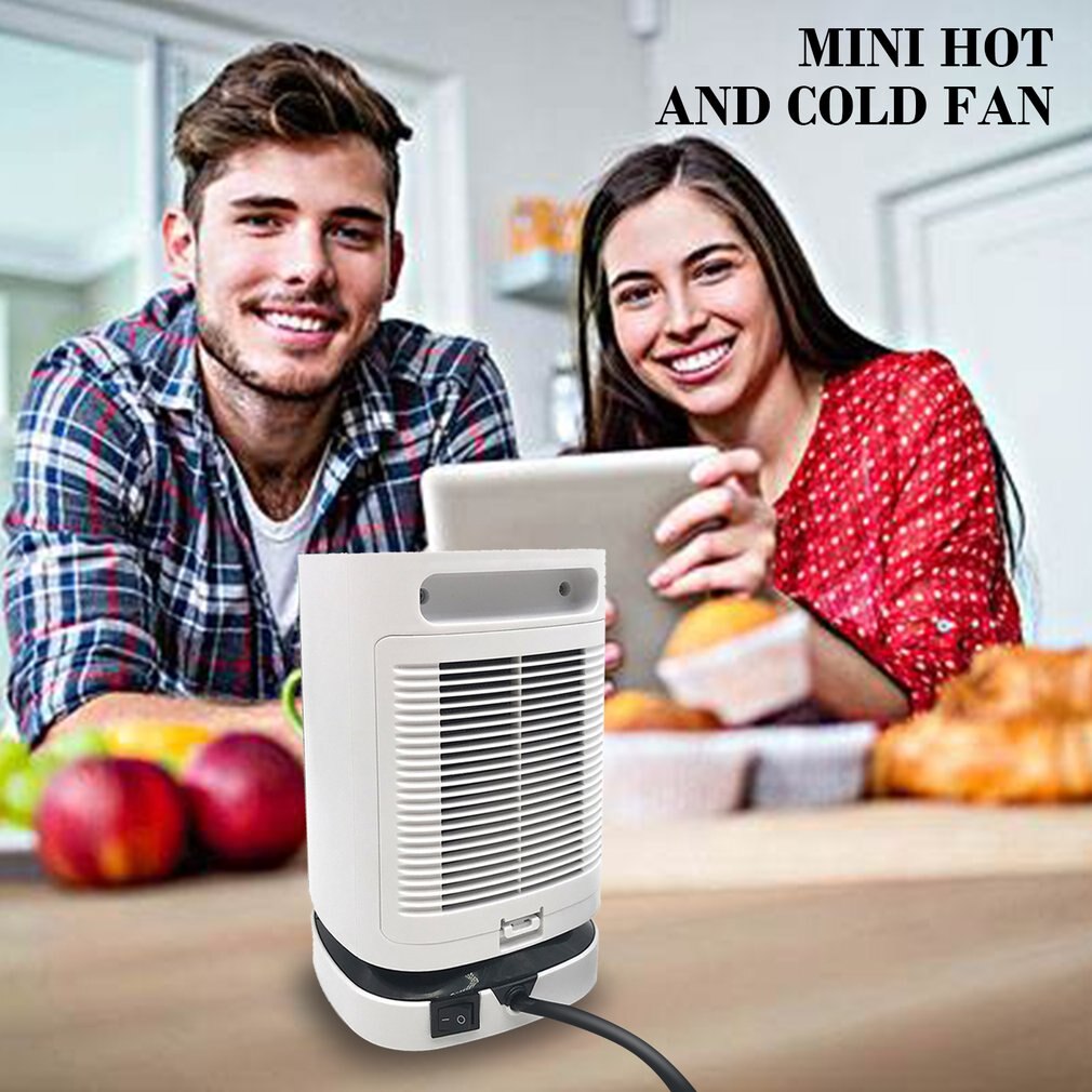 Modern Simple Stylish Cold Warm Fan Portable Fan Add Ice&Insulation Bag Baby Heater Constant Wind White