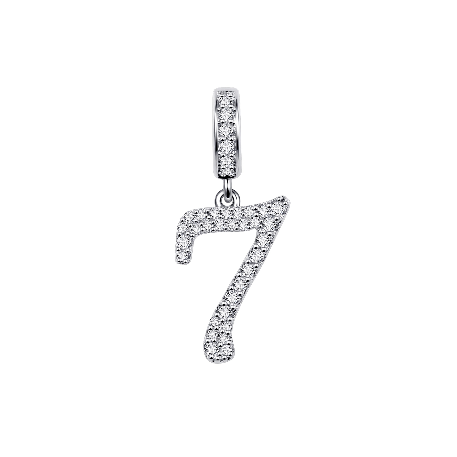 Authentic Sparkling 0—9 Arabic Numerals Dangle Charm Bead Fit Original 925 Sterling Silver Women Bracelet Necklace DIY Jewelry: Gold