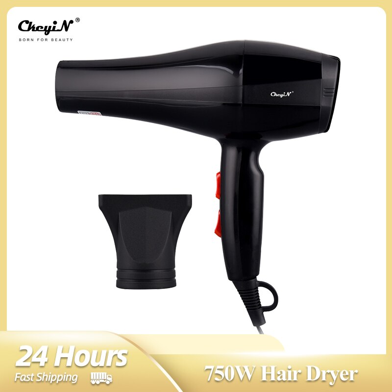 CkeyiN-secador de pelo , 750W, 220V, boquillas concentradoras para Barbero, viento y frío, herramienta de peluquería para salón