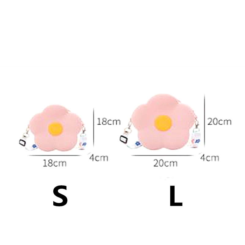 1Pcs Silicone Leuke Bloem Kinderen Tassen Portemonnee Prinses Zak Voor Baby Gril Party Beach Zomer: L pink