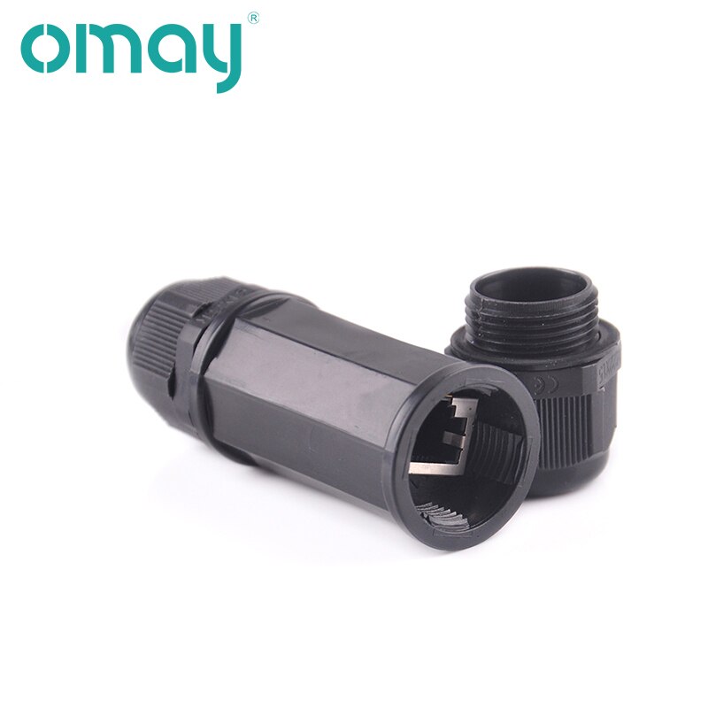 RJ45 waterdichte Connector IP67 Ethernet Netwerkkabel Connector Dubbele Kop Adapter Koppeling Uitbreiding voor Cat5 6 7 8P8C