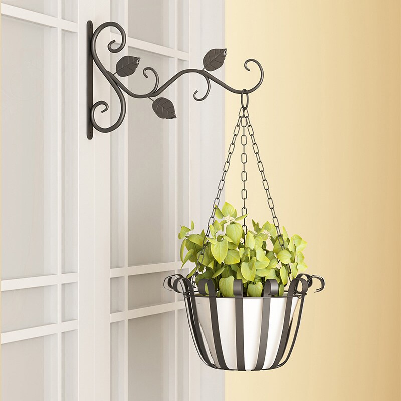 Bracket Hook Iron Hanger Plants Holder Balcony Home Decoration European Style Wall Hanging Flower Pot Support