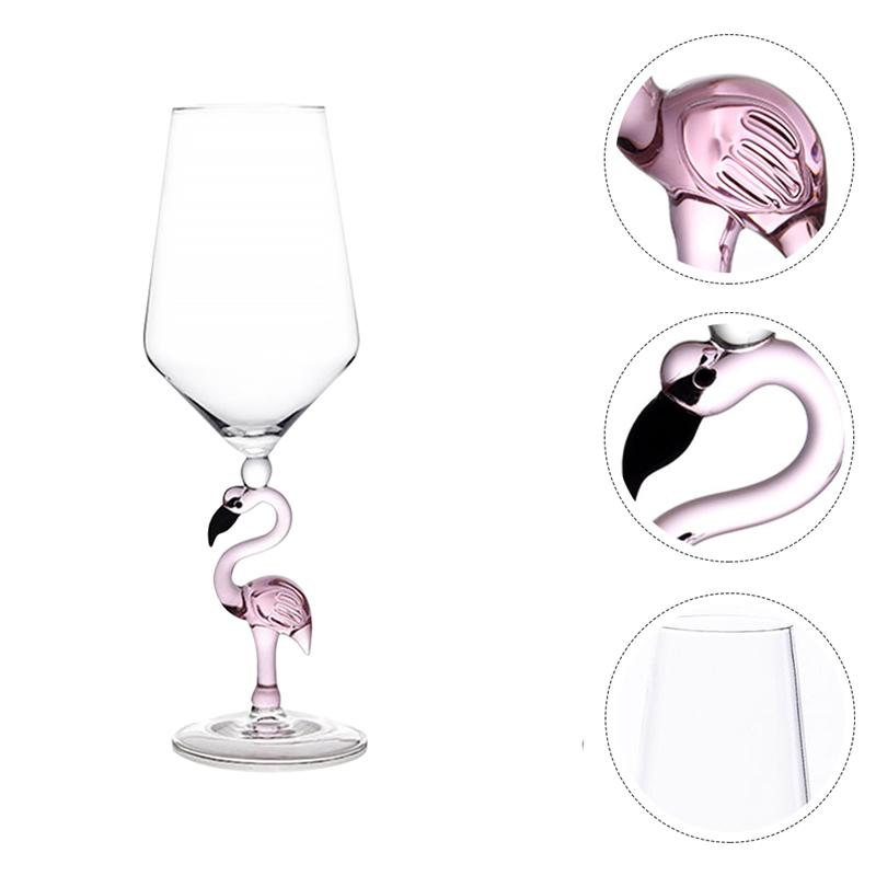 Verre à vin décoratif en forme de flamant rose, 1 pièce, pour la maison, Bar, Restaurant, verre à vin, gobelet en verre de Bordeaux (rose)