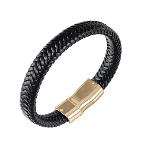 Jahrgang herrenarmband aus gewebtem kunstleder, armreif, partyschmuck: golden