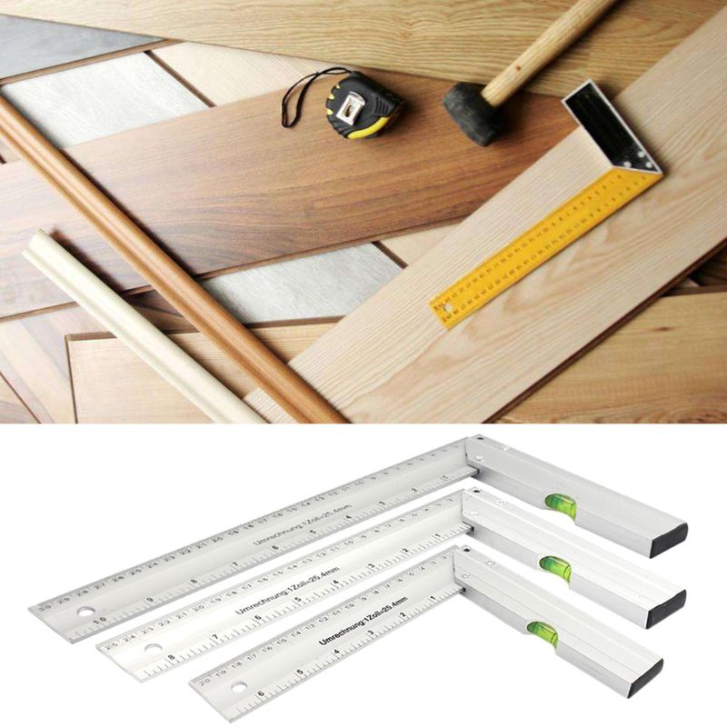 90° Carpenter Angle Finder Ruler Gauge Thickening Aluminum Woodworking Square Gauge 200mm 250mm 300mm