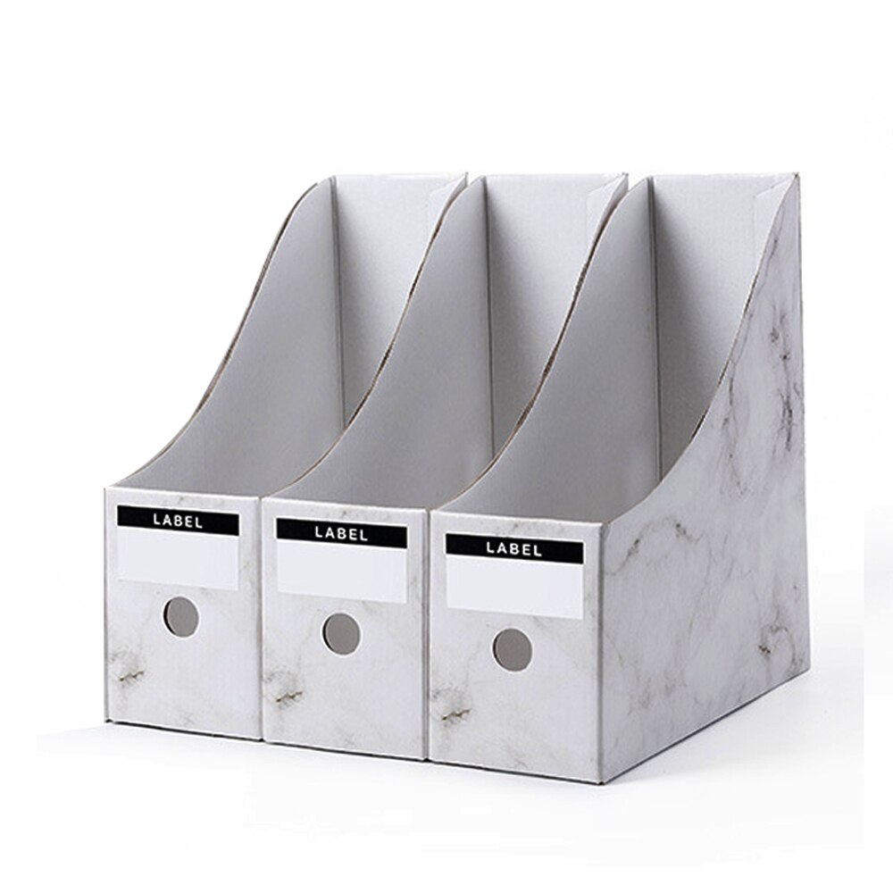 Foldaway-archivador de mármol para periódicos, organizador superior de escritorio, revista, librería, papel corrugado blanco, papelería de oficina (10 uds): A