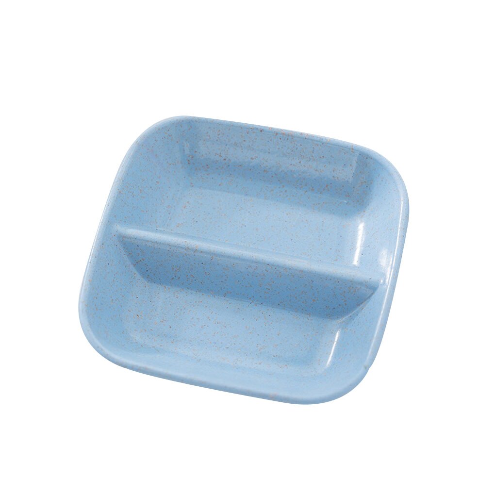 Wheat Straw Square Divided Seasoning Dishes Table Sauce Container Kitchen Cutlery Snack Plate for sushi Dumpling: NO2