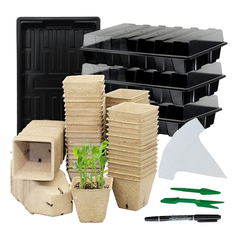 Best Seed Starter Kit For Seedlings Seed Starter Tray, Including Biodegradable Seed Starter Pods,Growing Trays &amp; Plant Labels: Default Title