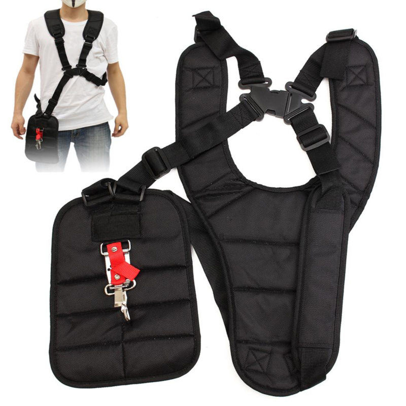 Black Grass Cutter Accessories Double Shoulder Strap Harness For Brush Cutter With Confortable Shoulder Padsleg Prote