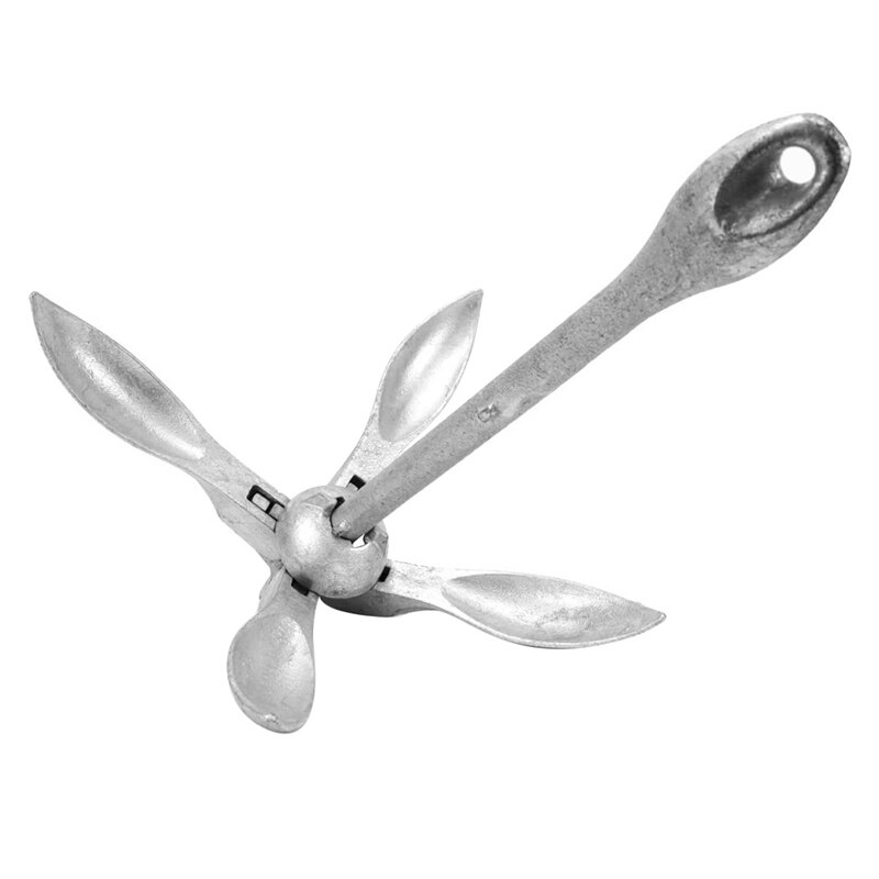 Galvanized Folding Grapnel Boat Anchor Folding Anchor for Kayaks Canoes Paddle Boards Small Watercrafts Ship Accessories: Default Title