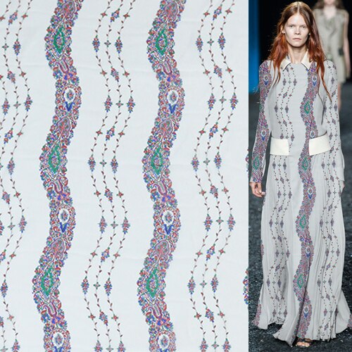 Ripple and floral print 100% silk crinkle georgette gauze silk fabric,SCG478