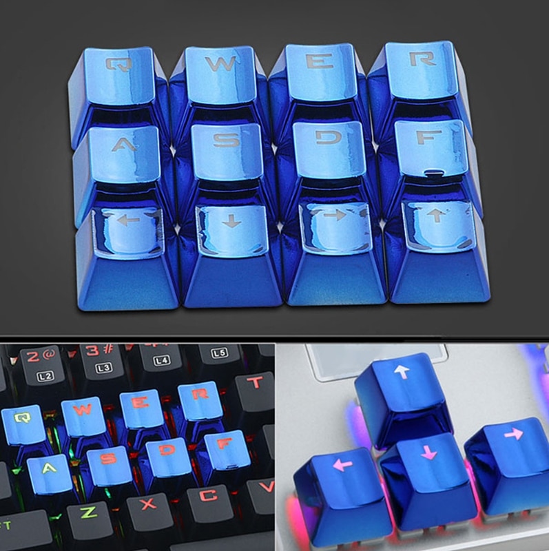2-Key Pbt Keycaps Gold-Plated Metal Personality Light Transmission