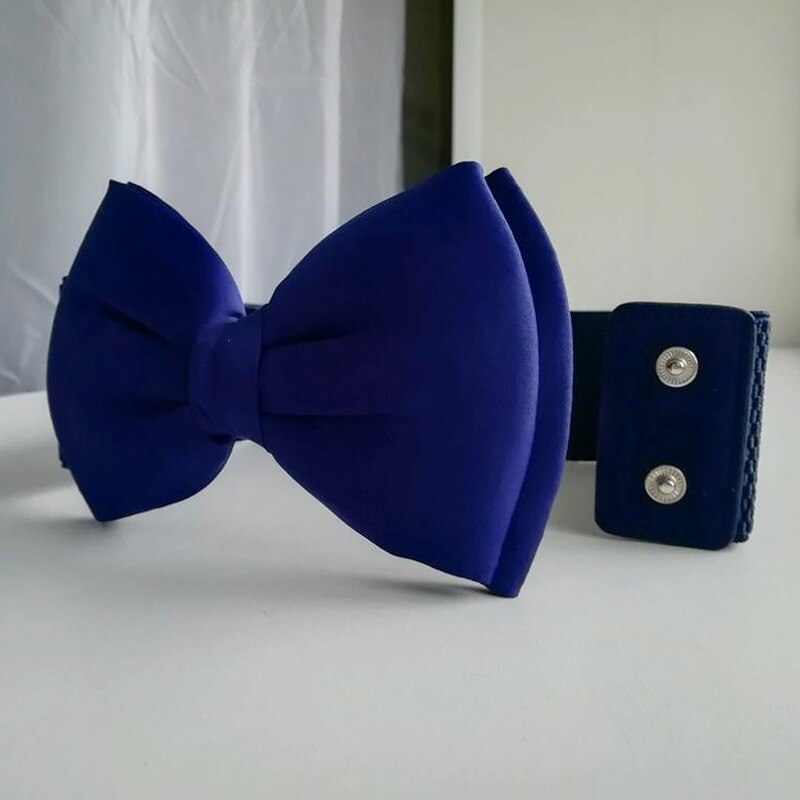 Women Bowknot Cummerbunds Elastic Bow Wide Stretch Bukle Waistband Belt 12 Colors Girl Dress Accessories Waist Belts