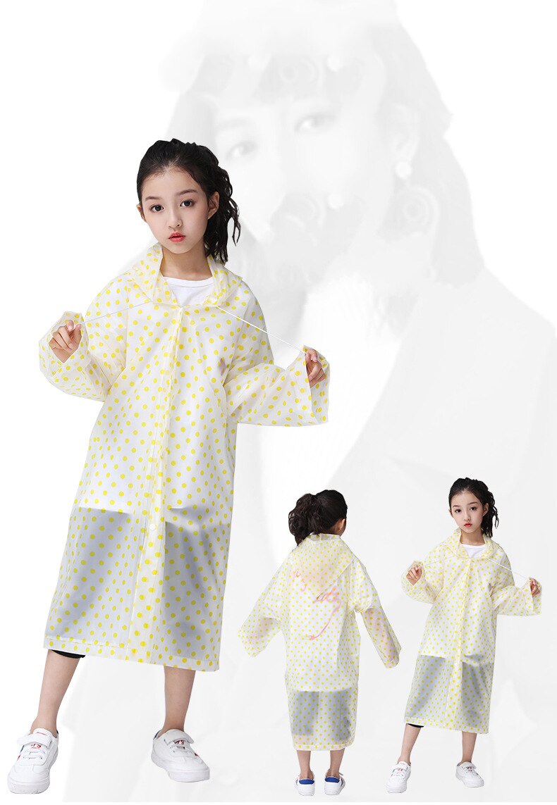 Impermeabile moda per bambini carino con cappuccio per bambini impermeabile addensato EVA Poncho impermeabile riutilizzabile per ragazzo ragazza giacca da pioggia tuta