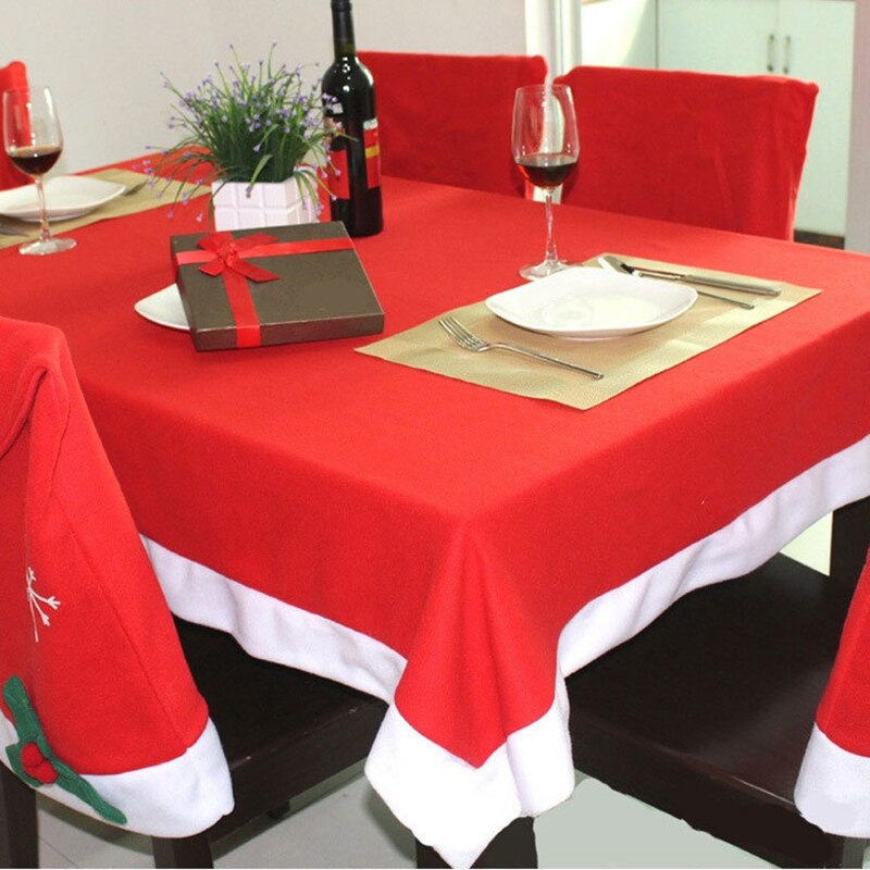 1,3x1,8 m Weihnachten Tisch Tuch Rot Rechteck Tisch Abdeckung Home Hotel Party Decor