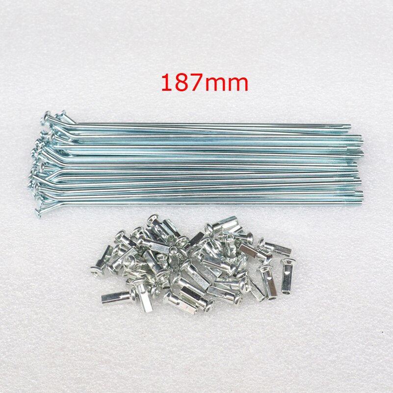 8G 36 pcs Hub spokes With nuts for Dirt Bike Front Or Rear Wheel Rims C Style Rim Hub Only: 8G 187mm