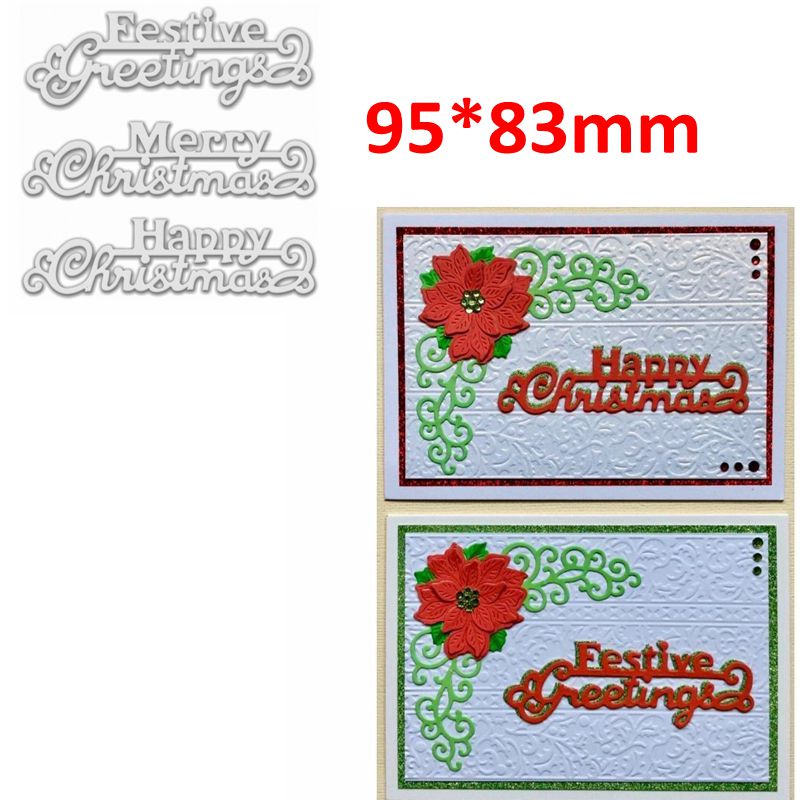 Happy Christmas Words Lace Music Note Corner Frame Stairs Window Flowers Angel Snowman Ornament Die Cut DIY Craft: 2