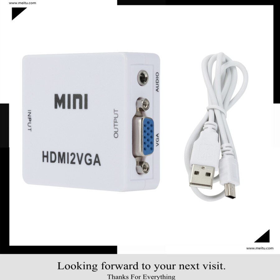 Mini Hdmi-Compatibel Naar Vga Adapter HDMI2VGA Converter Digitale Analoge Hd 1080P HD-MI Naar Vga Voor Pc Laptop tablet Displayer: Default Title