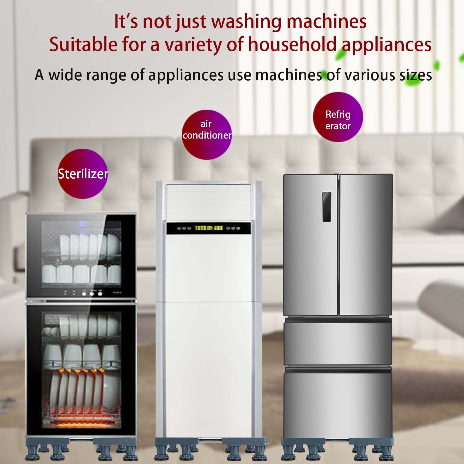 Washing Machine Stand Universal Mobile fridge Base Multi-functional Adjustable Base for Dryer Refrigerator Lifting Feet