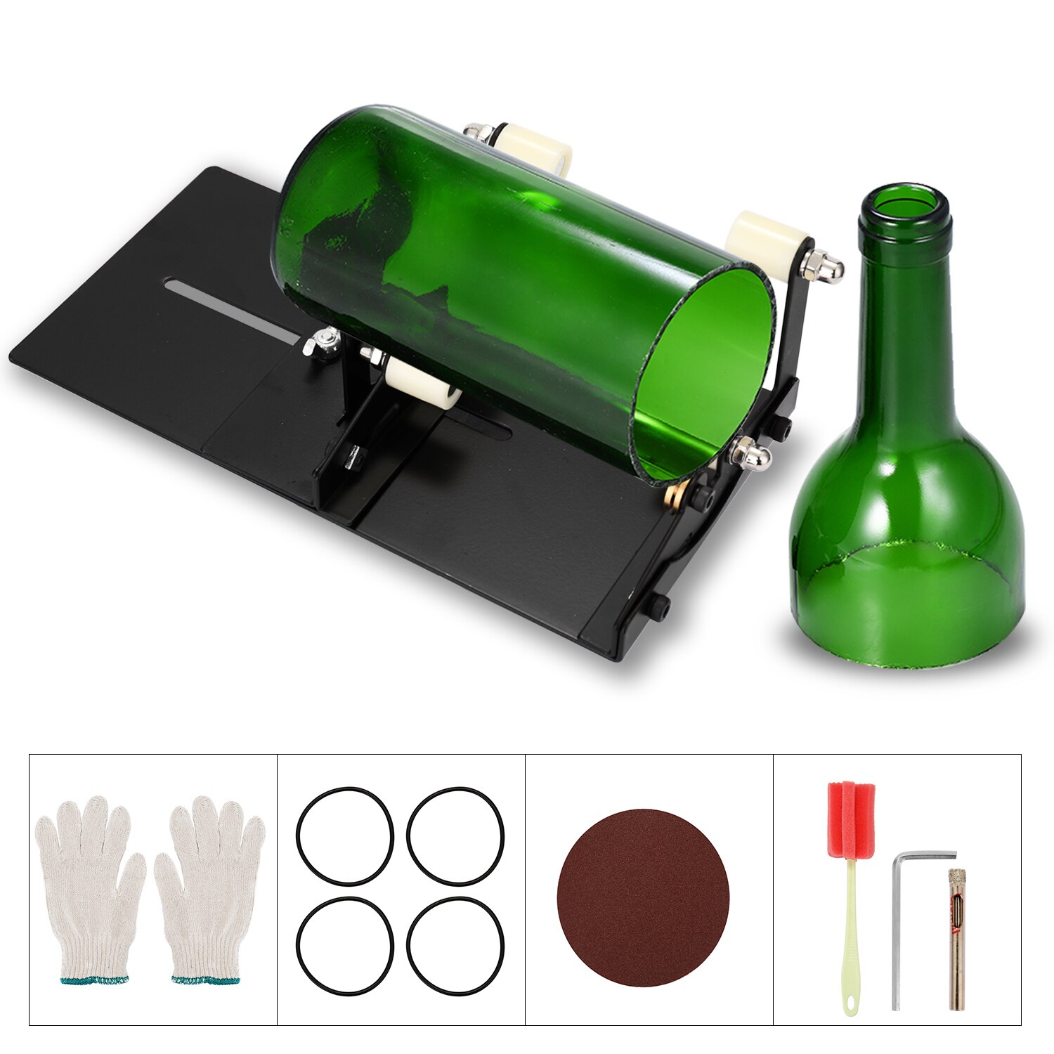 Haushalts Einstellbare Größen DIY Glas Flasche Cutter 3 Räder/5 Räder Metall Glassbottle für basteln Wein Flaschen: 5 Räder Bausätze