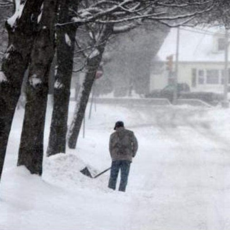 Pala de nieve de empuje para invierno, herramienta de eliminación de pala de nieve gruesa multifuncional de acero al manganeso grande