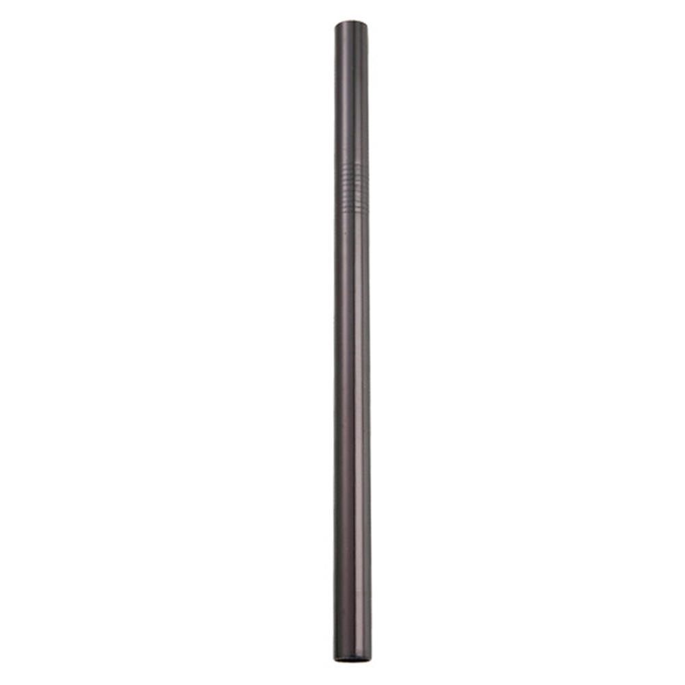 Stainless Steel Straw Metal Drinking Straw Reusable Straight Straw Kitchen Party Fruit Juice Milk Straw: black 12mm
