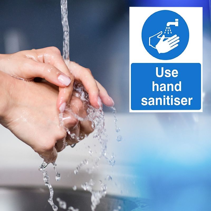 Use Hand Sanitiser Sign 150mm x 200mm Anti-virus Notice Sign,Wash Hands and Use Hand Sanitizer to Prevent The Spread of Germs