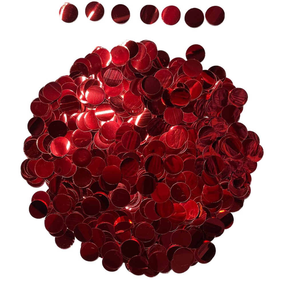 50/100g Round Foil Metallic Confetti Dots Confetti Glitter Filled Balloon Stuffer for Wedding Birthday Anniversary Party Decor: red 1.5cm / 50g