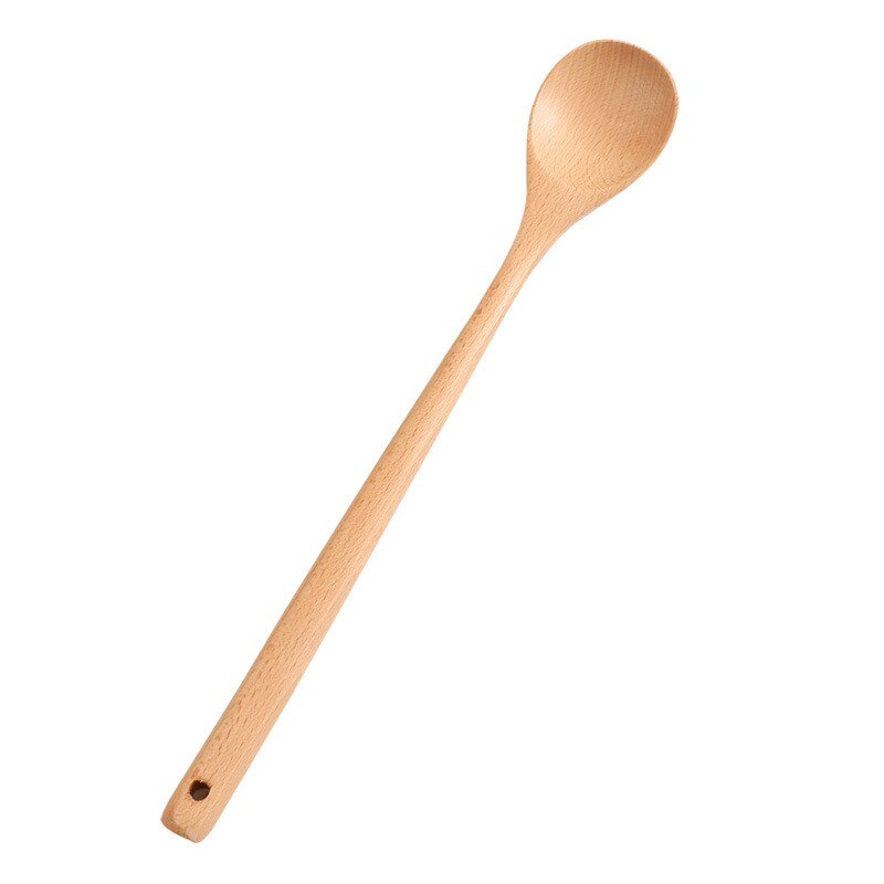 1PC Long Handle Wooden Spoon Japanese-Style Wood Soup Spoons For Eating Mixing Stirring Cooking Kitchen Supplies Tableware Home: 03