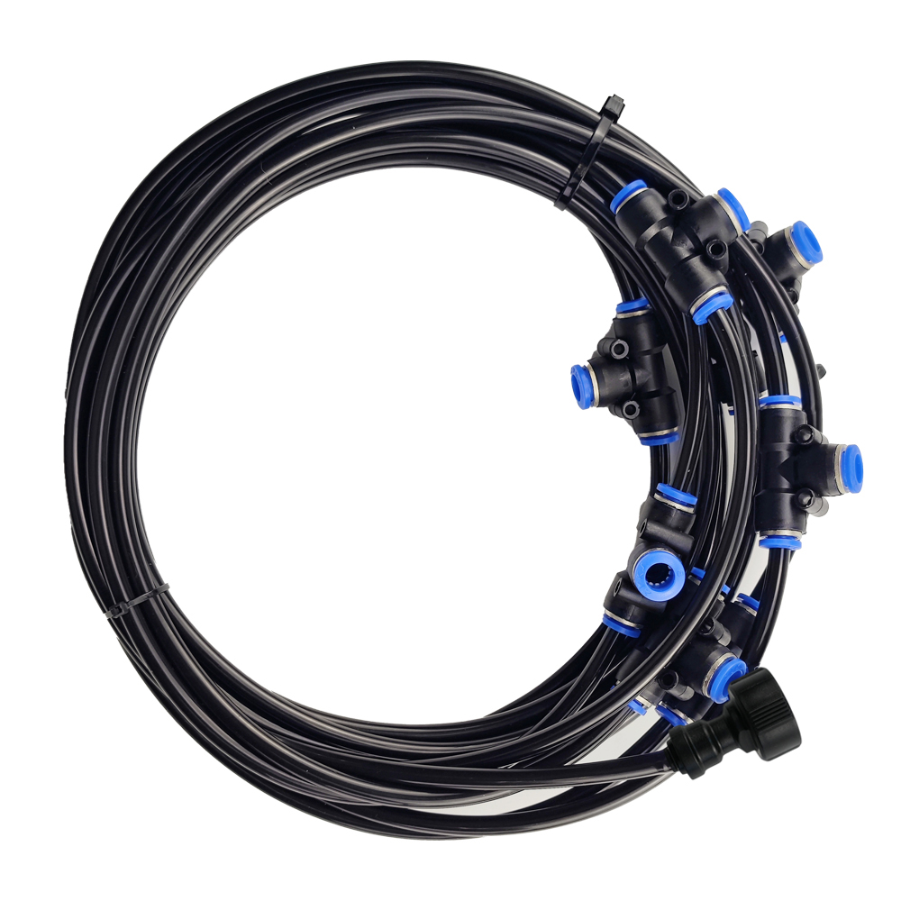 20Cm Patio Garden Water Sprayer Head With 360 ° Free Bending Misting Sprinkler Cooling System 6-20 Meters