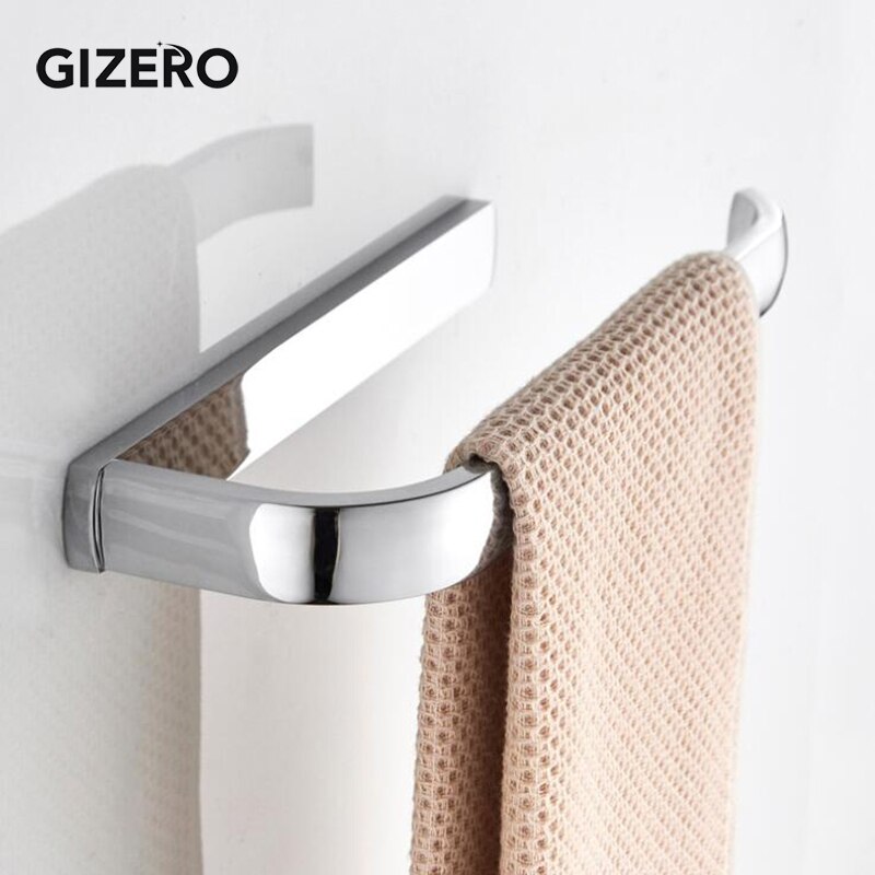 GIZERO Bathroom Towel Rack Solid Brass Towel Bar Antique/Chrome/Brush/Golden Towel Holder Hanger Wall Mounted ZR2225