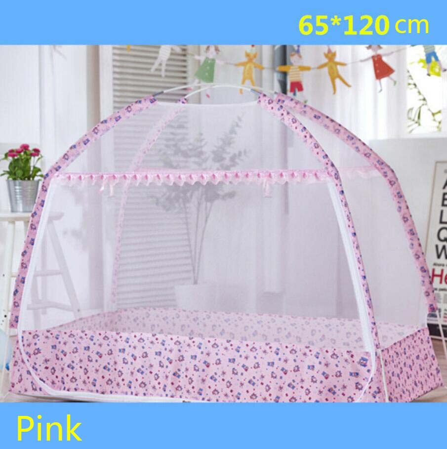Mosquitera portátil para cuna de bebé, yurta mongola, carpa antimosquitos, dosel para recién nacido: Pink-XXBB-65x120cm