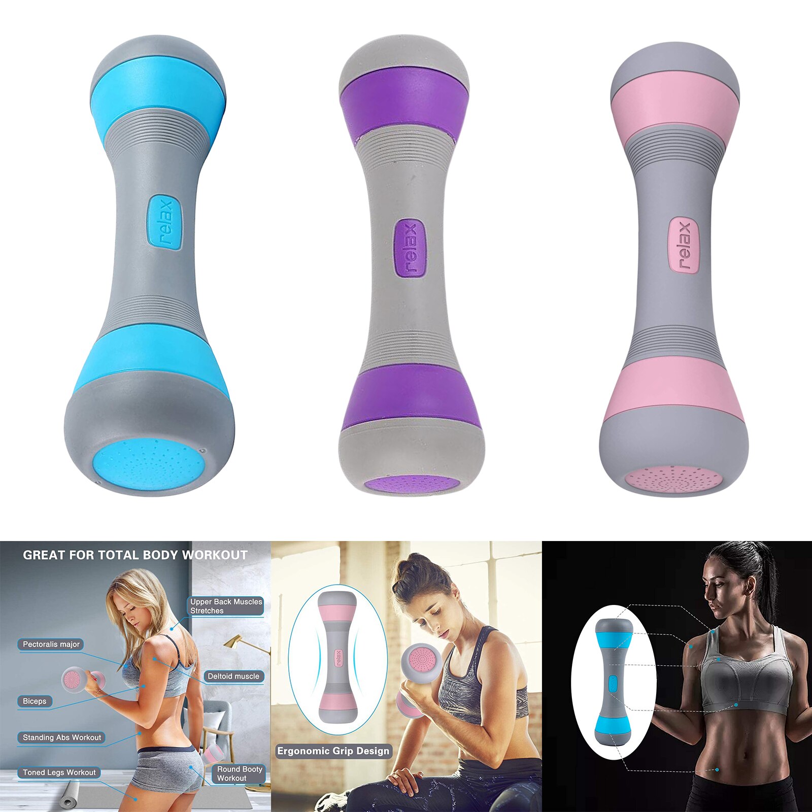 Adjustable Dumbbell Weight, 5-in-1 Weight Options, Non-Slip Handle, All-Purpose, Home, Gym, Office