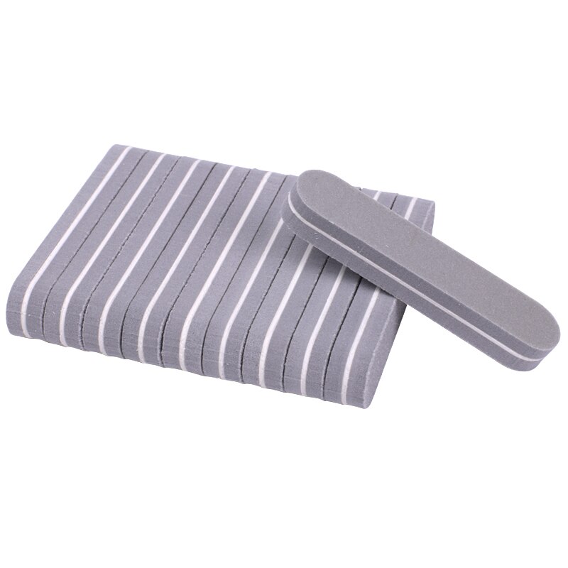 100pcs Mix Color Mini Nail File Buffers Block 100/180 Sponge Nail Art Files Sanding Polishing Grinding Manicure Pedicure Tools: Gray