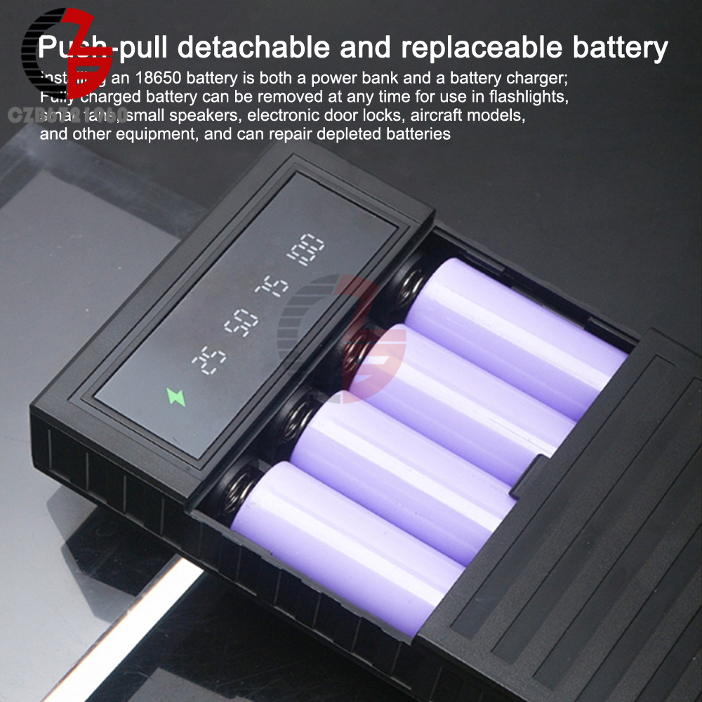 4 * 18650 Battery Holder Solderless Power Bank Cover DIY Battery Box Removable Power Supply Housing 18650 Battery Storage Box