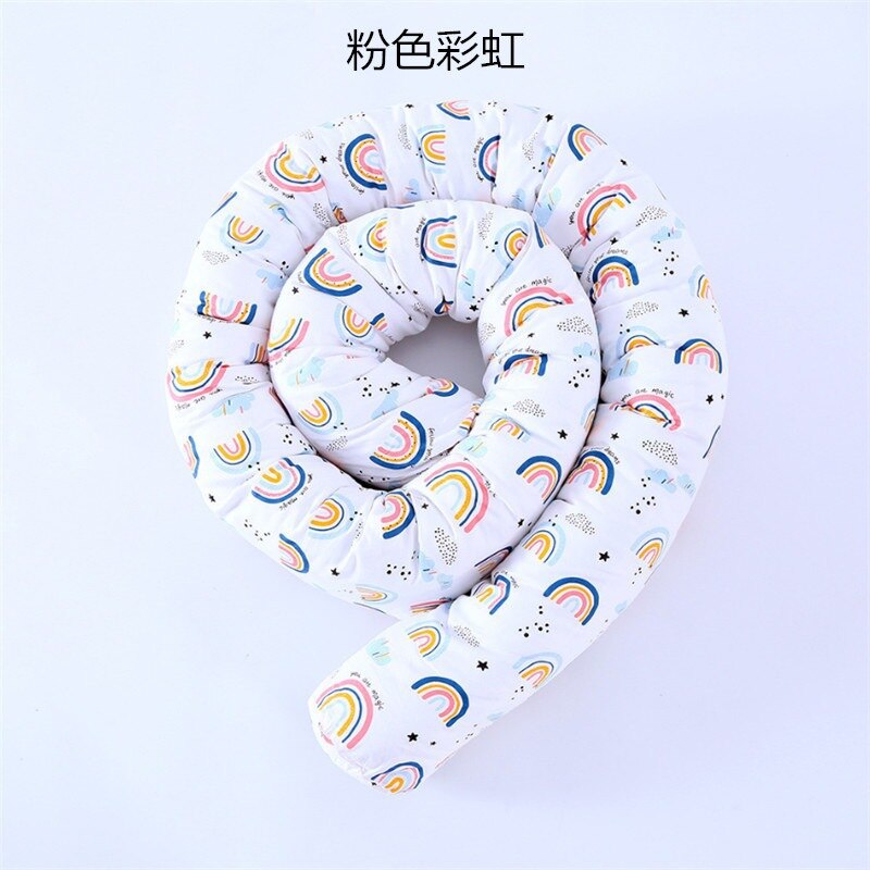 ins cotton printed rainbow bed fence crib safety anti-collision rainbow bed fence guard rail long pillow cushion baby room