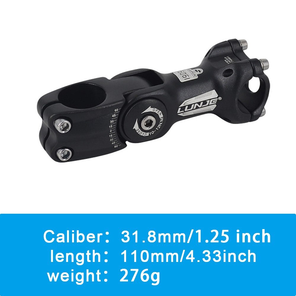 LUNJE Mtb lenker vorbau 60 Höer Erzähler für 1/1,25 zoll Lenker Vorbau für Straße Stadt-Fahrrad Fahrrad teil aufstieg Verlängerung: 31 8mm 110mm