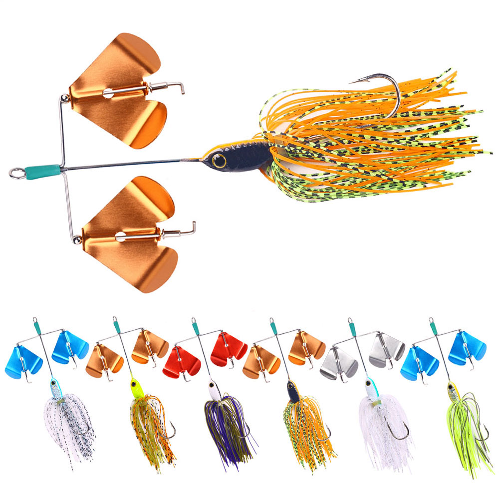 Señuelo de pesca giratorio con cola de lubina, cebo giratorio, Buzzbait, 13,5 cm, 21,5g, plantilla de natación, emisión de alta vibración, Spinnerbait de hoja de alzal