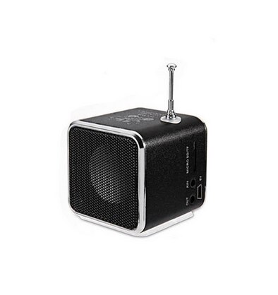 Mini Digital Portable Radio TD-V26 Fm Mini Radio Internet FM Radio speaker USB SD Card Player For Mobile Phone Pc Music Player: Black