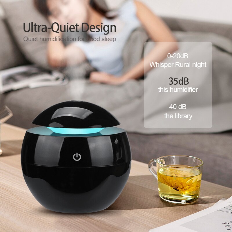 KBAYBO 130ML Ultrasonic aromatherapy essential oil diffuser home electric air purifier humidifier with 7 colors LED lights