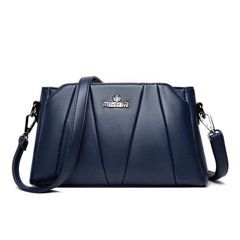 Oude Tang Grote Capaciteit Luxe Effen Kleur Schouder Messenger Tassen Voor Vrouwen Casual Crossbody Elegante Handtas: Dark Blue