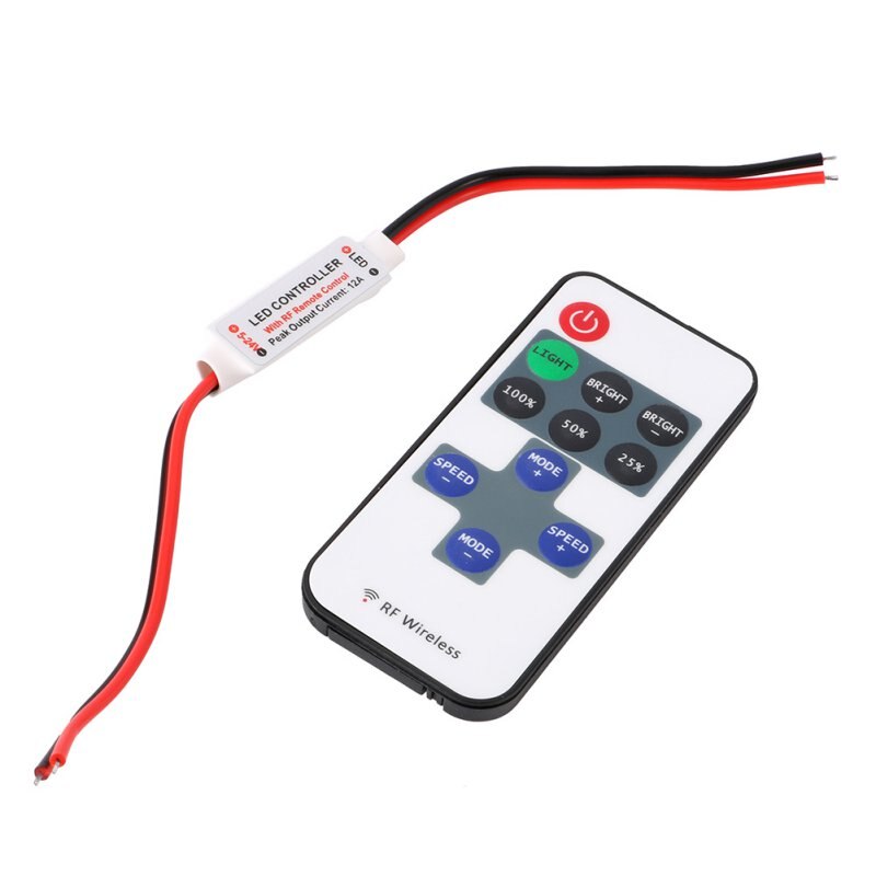 Dc 5 ~ 24v ledin kaukosäätimen himmennin kaukosäätimellä rf langaton  rf11 näppäin f ohjain mini in-line led-valo