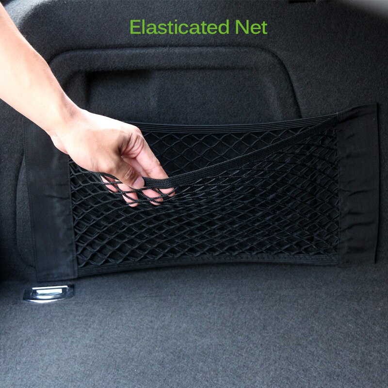 Bil interiør tilbehør bil bagagerum nylon suv auto last opbevaring mesh organisator universal til biler bagagenet rejse lomme