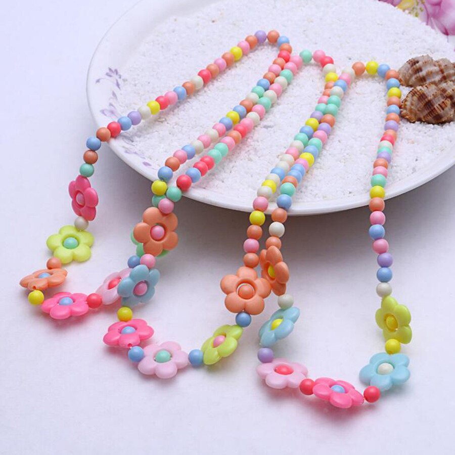 Gelegentliche Farbe Blumen Schmuck einstellen für freundlicher Nette Halskette Armbänder für Mädchen Prinzessin Strand Schmuck Baby freundlicher T163